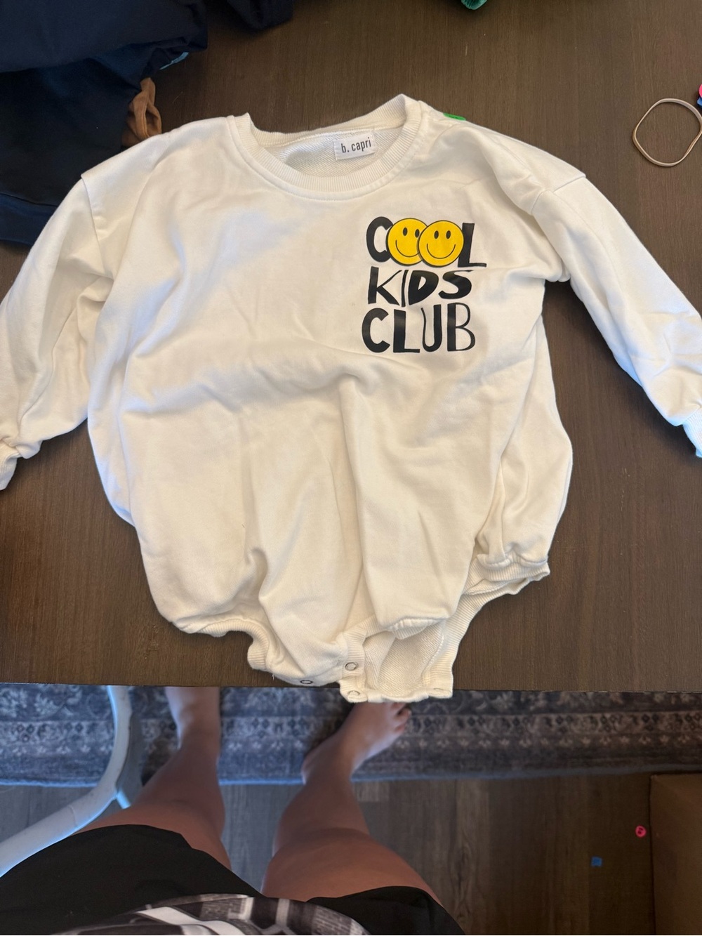 White "Cool Kids Club" Long-Sleeve Matching Set Top by